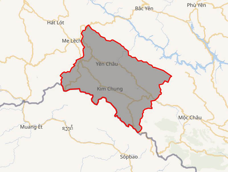Bản đồ huyện Yên Châu